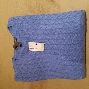 Saks Fifth Avenue 100% cashmere sweater extra large baby blue